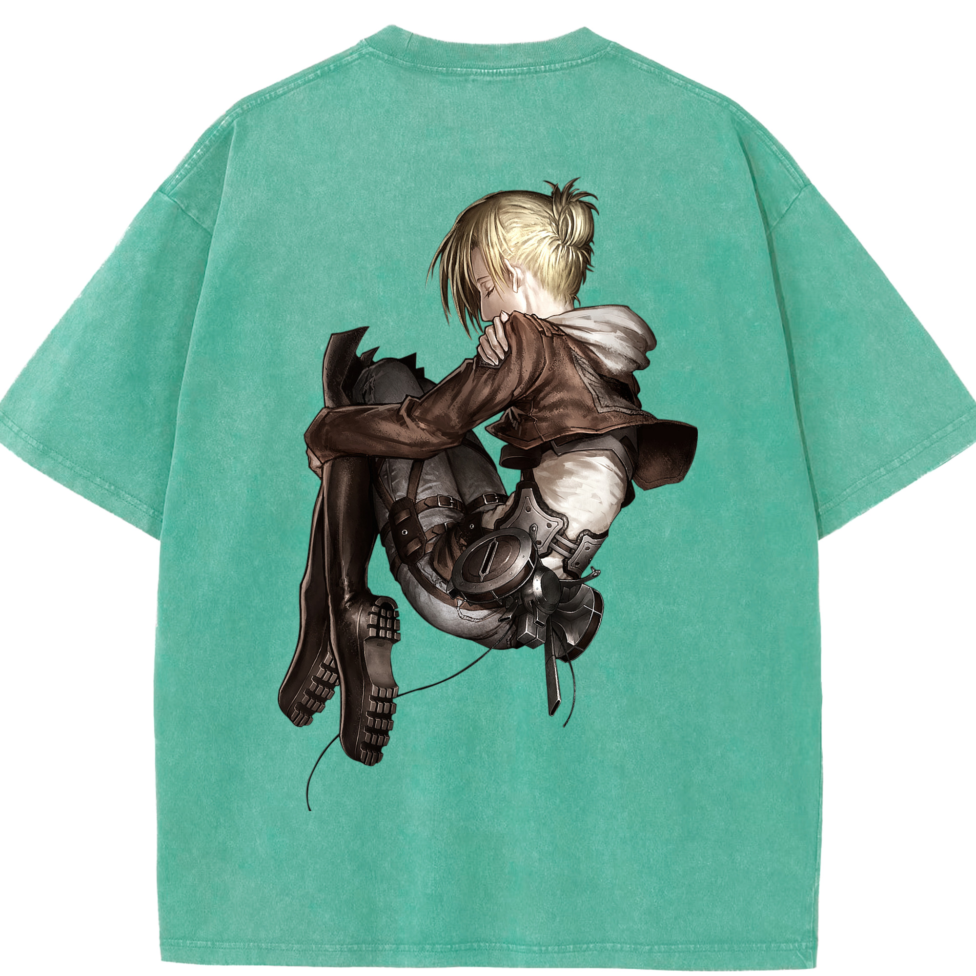 （画像用） 進撃の巨人 アニ・レオンハート Attack on Titan Annie Leonhart 綿100% ヴィンテージ風 半袖Tシャツ（背面プリント）